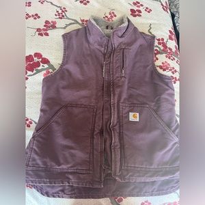 WOMEN'S SHERPA LINED VEST - RELAXED FIT - WASHED DUCK